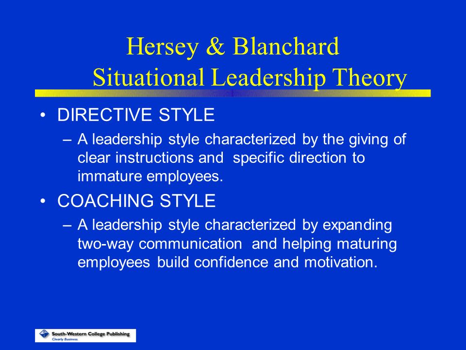 Hersey-Blanchard Situational Leadership Theory